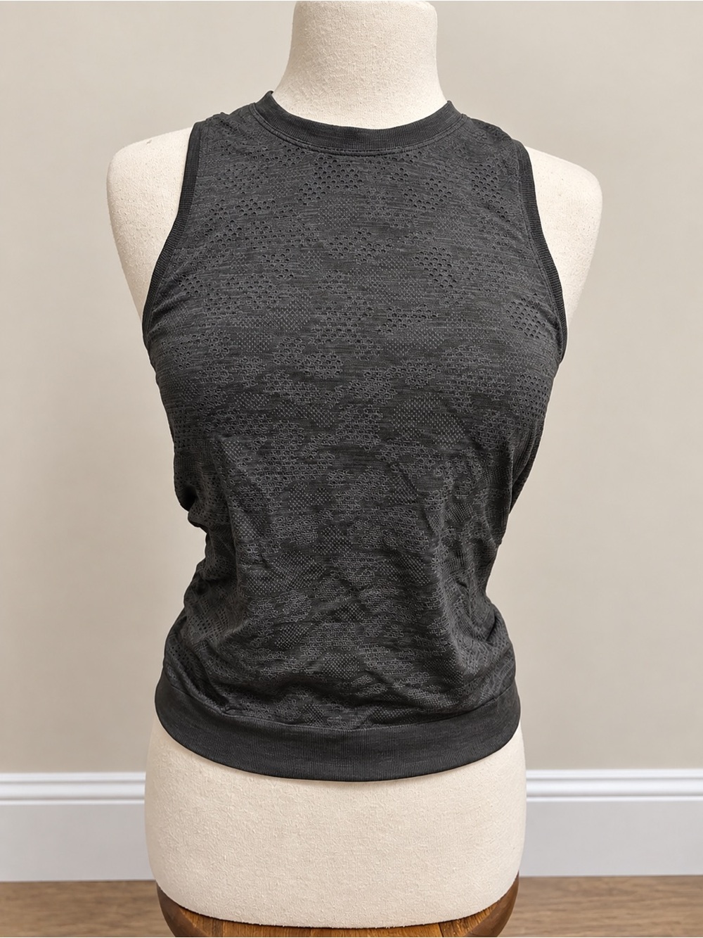 Lululemon athletica Dark Charcoal Perforated High-Neck Tank